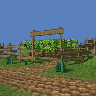 Slideshow of low-poly vineyard scene screenshots